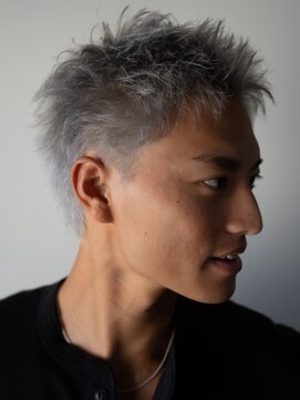 マール 矢場町(MARL) メンズスパイキーショートハイトーンホワイトシルバー