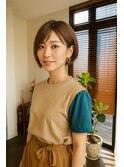 まわりと差がつく大人ショート×シナモンブラウン