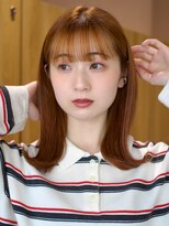 ガーデンヨコハマ(GARDEN YOKOHAMA)&nbsp;アプリコットオレンジ ワイドバング 小顔 外ハネ ブリーチなし