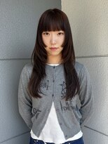 ヘアーアイストゥーレ(HAIR ICI TRE)&nbsp;姫カット　ロングレイヤー　マロンブラウン　ブリーチなしカラー