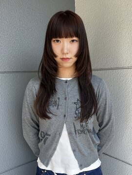 ヘアーアイストゥーレ(HAIR ICI TRE) 姫カット　ロングレイヤー　マロンブラウン　ブリーチなしカラー