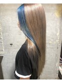 前髪カラー　