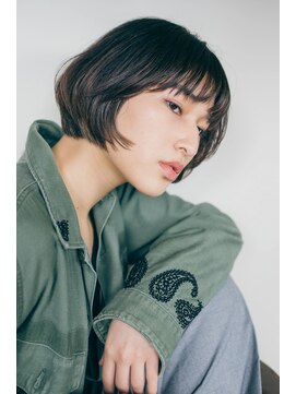 ピズム(PISM) 前上がりラウンドクールショートボブ/ダークアッシュ