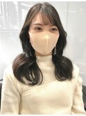 韓国へア☆ななめ前髪のくびれヘア☆メルティカラー