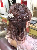 パーティーヘアセット☆ふんわりハーフアップスタイル