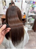 大人かわいナチュラルうるツヤ髪ブラウン髪質改善