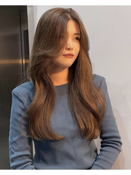 ロンド 表参道店(Lond) 韓国風くびれ オリーブグレージュ ブリーチなしカラー