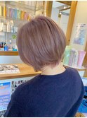 大人ショートスタイルパールベージュカラー