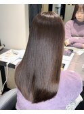 【レイヤーロング】韓国式髪質改善カラーシルキーベージュ