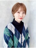 say. ショートボブ レイヤーショート ミルクティーベージュ 小顔