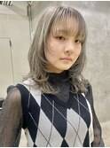 フェイスレイヤースタイルミディアムヘアダブルカラー
