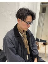 〇メンズフェードセンターパートツイストスパイラルパーマ