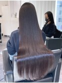 ロングレイヤーストレート艶髪縮毛矯正堀江