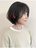 say.グレージュイメチェン外ハネボブ美髪ワイドバングショート