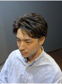 ビジネスフォーマル ツーブロックショート かきあげバング