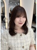【tama】韓国風ミディアムレイヤー×モカブラウン