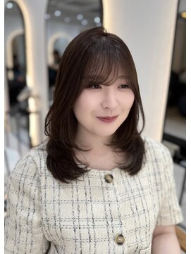 ジーナ 博多筑紫口(Zina) 【tama】韓国風ミディアムレイヤー×モカブラウン