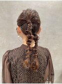 【ツインポニーテール】結婚式/銀座/ヘアセット/アレンジ