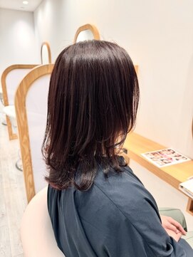 アドラーブル ココロ 新潟(adorable CoCoLo) 韓国レイヤー大人可愛いウルフレイヤー大人可愛い艶髪秋色カラー