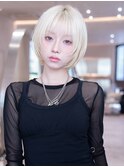 髪質改善レイヤーカット/ブリーチカラー/レイヤーボブ/小顔