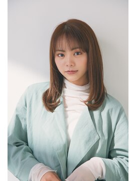 小顔ヘア×透明感カラー［恵比寿駅/髪質改善/オリーブベージュ］