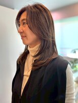 アトリエ タキ(atelier.taki)&nbsp;レイヤーカット ベージュカラー 顔周りレイヤー 髪質改善