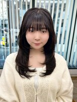 ネオリーブ クーロ(Neolive curro)&nbsp;韓国前髪顔周り×ハッシュレイヤー　暗めカラー/酸性ストレート