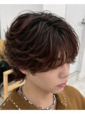 センターパート/ニュアンスパーマ曲がる縮毛矯正/横浜駅