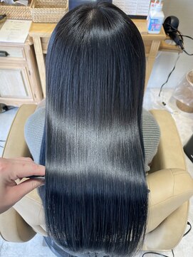 エマヘアープラス(Emma hair plus) 髪質改善カラー×ネイビーブルー
