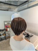 大人ショート×白髪ぼかし