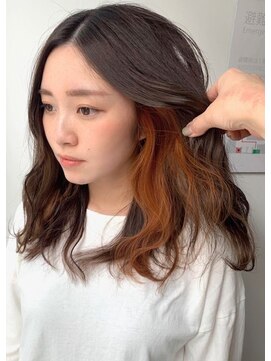 ビーハイブ 一番町店 アヴェダ(BEHIVE) オレンジベージュのイヤリングカラー☆