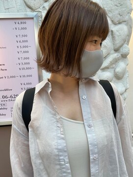 フロート 小阪店(float) ショコラベージュ_マロンベージュ Aラインボブ かきあげ