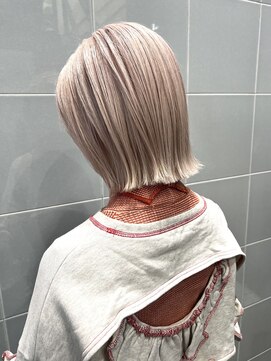 ユイマァル 倉敷店(YUIMARL) パツっとボブ×ピンクホワイト