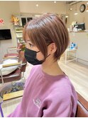 40代50代60代白髪染めハイライトマッシュショートベージュ系