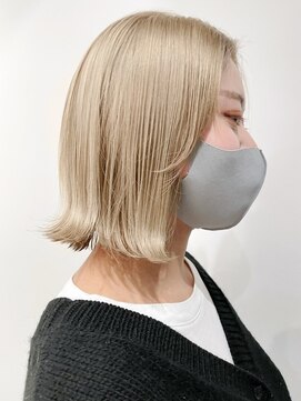 ラフヘアデザイン(Raf hair design) ダブルカラーハイトーンミルクティーベージュブリーチカラー