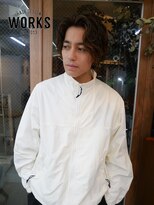 ワークス ヘアデザイン(WORKS HAIR DESIGN) メンズミディアム髪型ハイライトカラーウェーブヘア