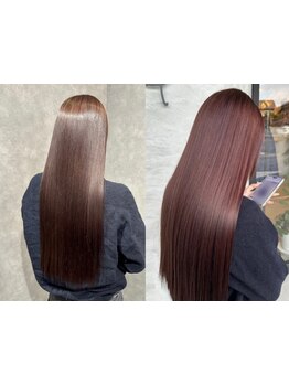 ［髪質改善ストレート］触りたくなる…シルクの様な柔らかい質感＊1人1人の髪質に合わせ、自然な仕上がりに