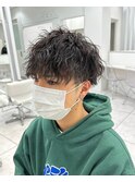 波巻きスパイラルパーマメンズマッシュツイストスパイラルパーマ