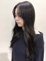 オレンジペコ(orange peco)&nbsp;アッシュブラック 透明感カラー 顔周りカット 韓国ヘア 艶髪