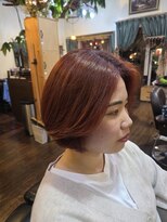 美容室 ブラウン(Brown)&nbsp;オレンジブラウンレイヤーボブ