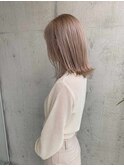 くびレイヤーエモージュ前髪モテベージュレイヤーミディ/高円寺