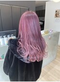 【ピンク系の韓国人風髪色】ピンクバイオレットが大人かわいい