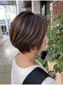 白髪ぼかしハイライト/大人ショート【plum.】