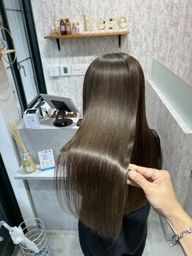 ヒアー 神戸三宮元町(here) 髪質改善/艶ボルドー/ベビーバング/プレミアムカラー