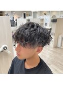 波パーマ スパイラル マッシュ 刈り上げ ツーブロック