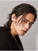 大人のルードヘア波巻きツイストスパイラルパーマオールバック