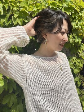 ヘアメイク マルナ 本店(HAIR MAKE MALUNA) 【MALUNA ヒマワリ】癖毛活かしショート×シアーベージュ