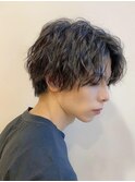 天神シャドウパーマセンターパートツイストスパイラルパーマ●