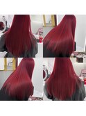 ブリーチなしのダブルカラーで作るチェリーレッド