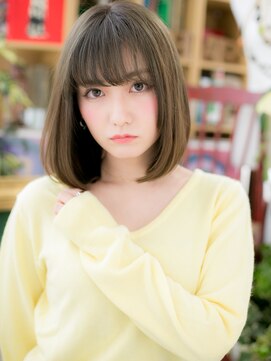 カバーヘアアンドスパ ブリス 浦和(COVER HAIR&SPA bliss) くすみベージュシースルーバング前下がりボブh3浦和20代30代40代